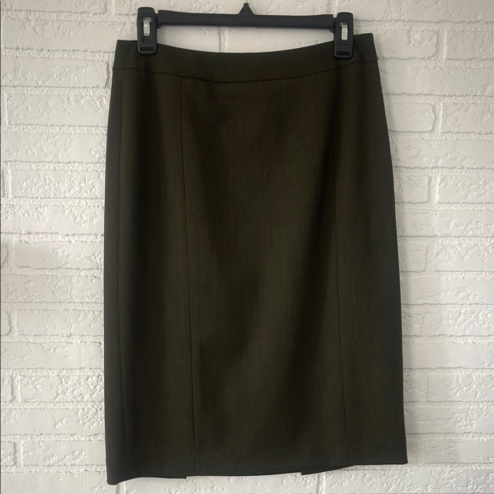 EUC Lafayette Elegant Olive Green Skirt